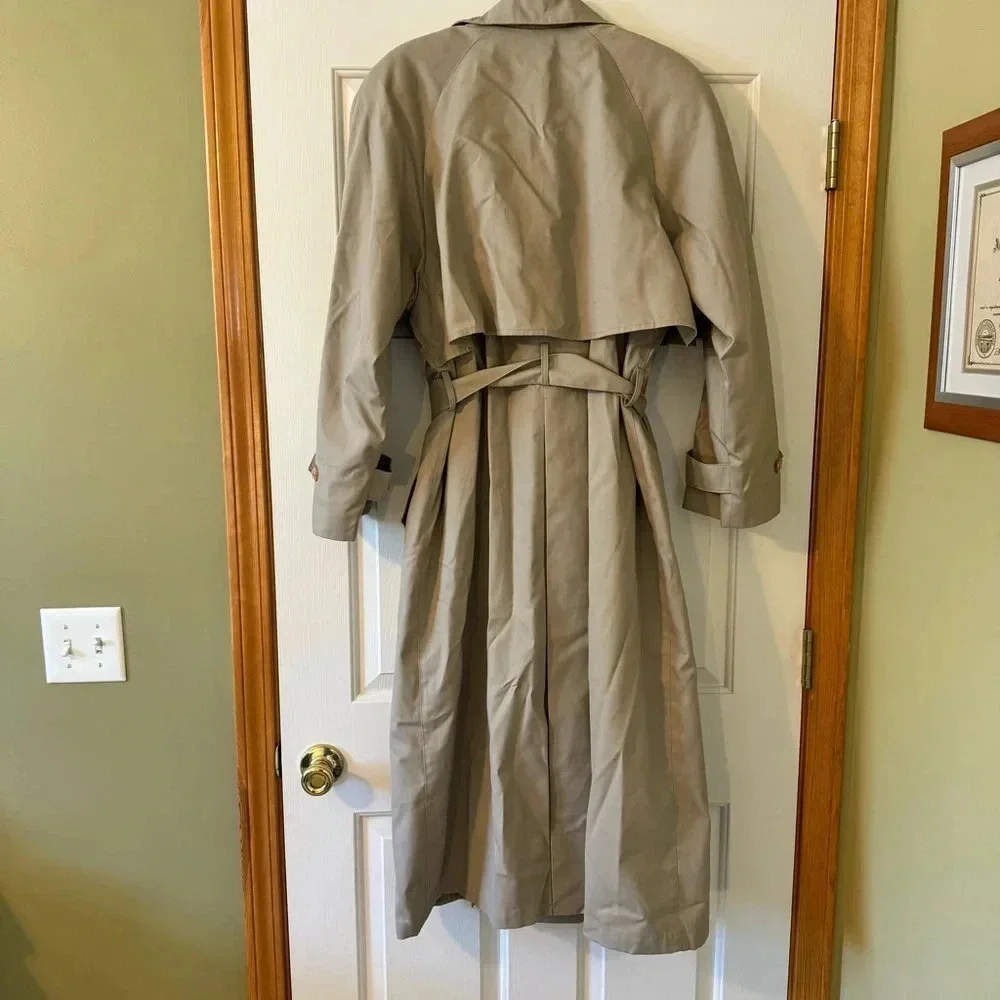 Jaqueline Ferrar‎ Vintage Women's Long Button Out Wool Lined Trench Coat